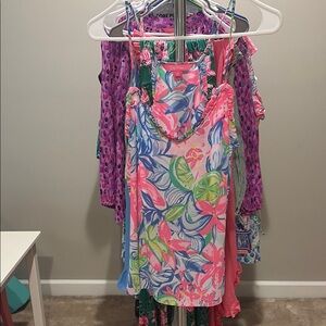 Tropical Print Pink & Blue Sleeveless Tank